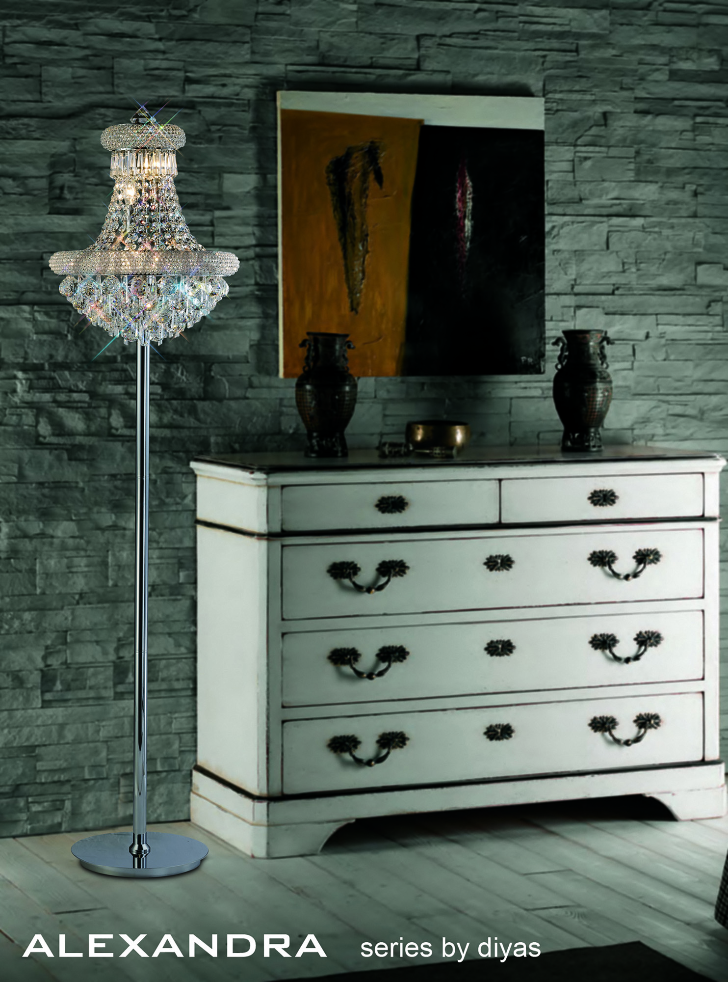 Alexandra Polished Chrome Crystal Floor Lamps Diyas Designer Floor Lamps Alexandra Polished Chrome Crystal Floor Lamps Diyas Designer Floor Lamps